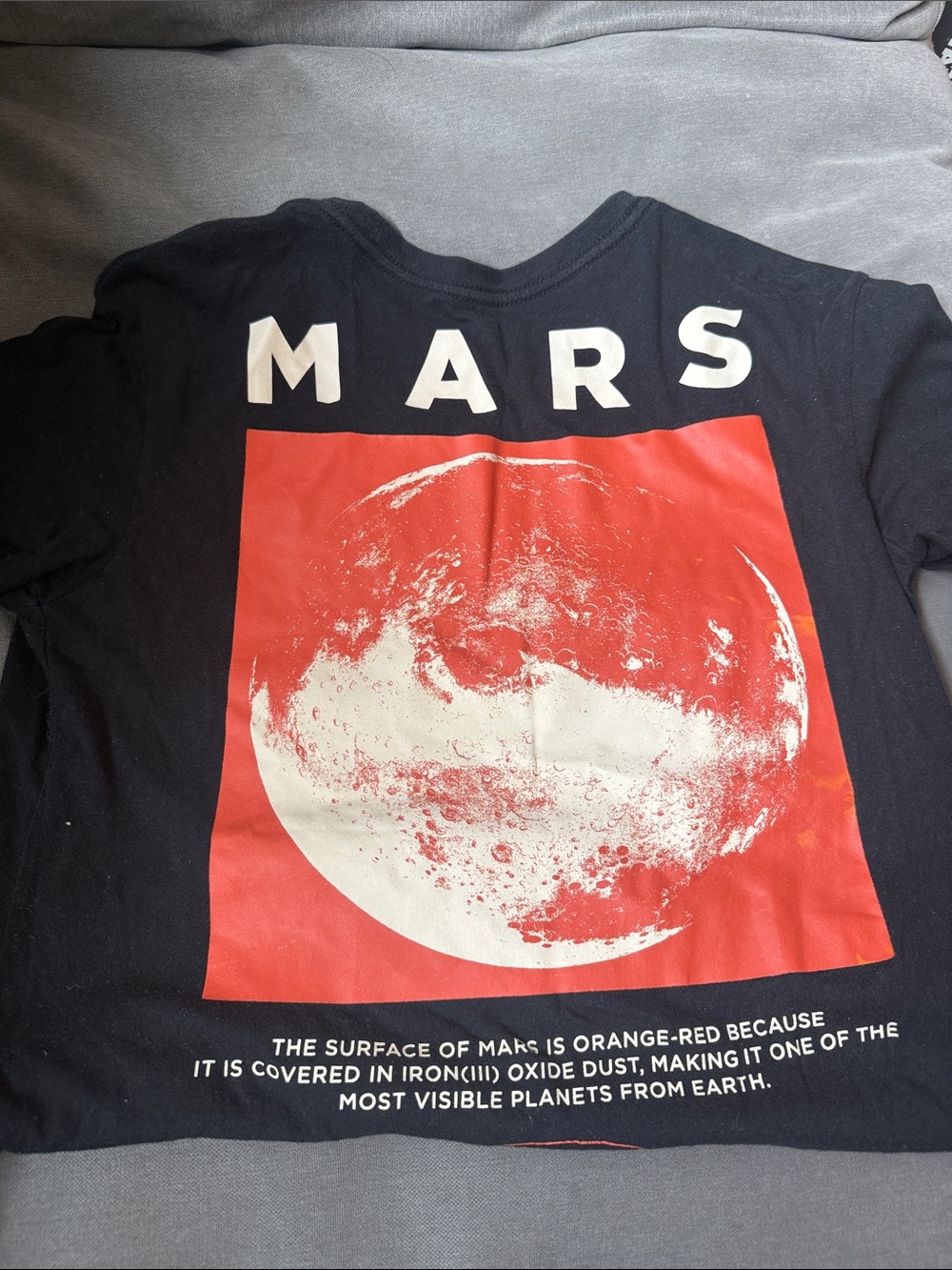 Old Navy Black Tee with Red Mars Graphic